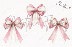 Coquette Christmas Bow Clipart | Pink Christmas PNG Product Image 3