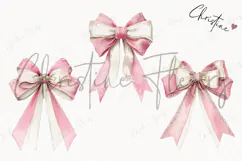 Coquette Christmas Bow Clipart | Pink Christmas PNG Product Image 3