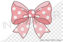 Pink dot bow PNG Clipart ribbon illustration EPS SVG Product Image 1