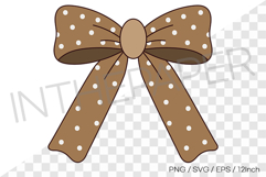 Brown dot bow PNG Clipart ribbon illustration EPS SVG Product Image 1