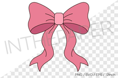 Basic pink bow PNG Clipart ribbon illustration EPS SVG Product Image 1