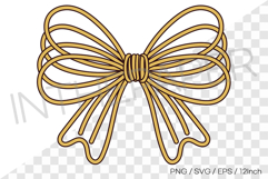 Multi line gold bow PNG Clipart ribbon illustration EPS SVG Product Image 1