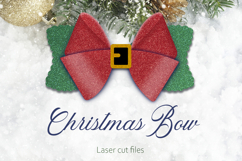 Christmas bow svg, Laser cut decoration, Hair bow template Product Image 1