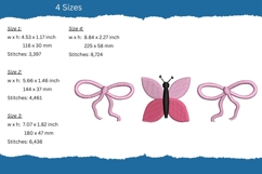Bow and Butterfly Embroidery Design - Machine Embroidery Product Image 2