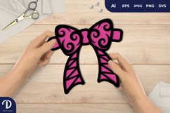Bow with Patterns Illustration Papercut Product Image 1