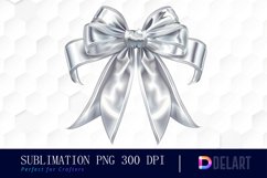 Bow and Silver Bow Watercolor Clipart Product Image 1