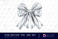 Bow and Silver Bow Watercolor Clipart Product Image 1