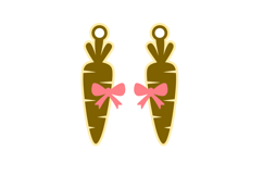 Carrot with Bow Earrings - Laser Cut SVG Template Product Image 2