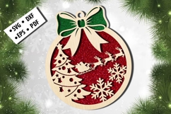 Bow Christmas Ornament Laser Cut SVG DXF EPS PDF File Product Image 1