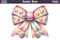Bow Eggs Clipart | Easter Bow Pastel Sublimation Product Image 1