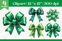 Gold Holographic Bow Sublimation Clipart | Coquette Product Image 1