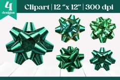 Gold Holographic Bow Sublimation Clipart | Coquette Product Image 1