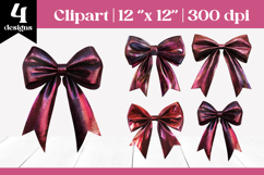 Red Bow Sublimation Design | Coquette Clipart Set Product Image 1