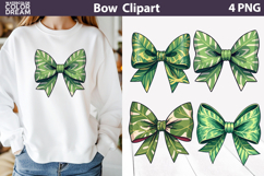 Tropical Leaves Bow Clipart | Summer Bow Sublimation Product Image 1