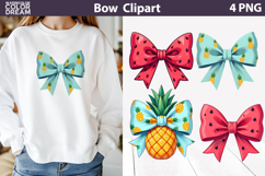 Cute Summer Bow Clipart PNG | Fruit Bows Sublimation Product Image 1