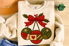 Christmas Cherries Coquette Bow PNG, Merry Christmas PNG Product Image 4