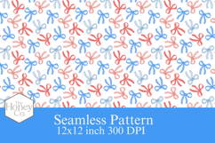 Red White and Blue Bows Seamless Pattern | Preppy Pattern Product Image 1