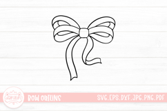 Ribbon Bow Coquette Line SVG Cut File Product Image 1