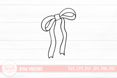 Ribbon Bow Coquette Line SVG Cut File Product Image 1