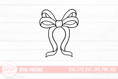 Ribbon Bow Coquette Line SVG Cut File Product Image 1