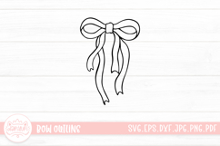 Ribbon Bow Coquette Line SVG Cut File Product Image 1