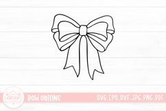 Ribbon Bow Coquette Line SVG Cut File Product Image 1