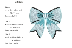 Bow Embroidery Design - Machine Embroidery Product Image 2