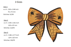 Halloween Bow Embroidery Design - Machine Embroidery Product Image 2