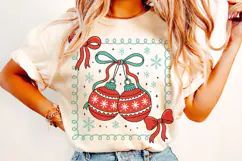 Christmas Cherries Coquette Bow PNG, Merry Christmas PNG Product Image 2