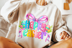Happy Easter PNG, Coquette Bow Easter PNG, Easter Preppy PNG Product Image 5