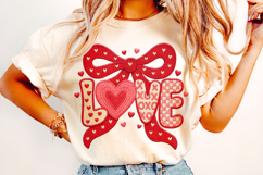 Love PNG, Valentine's Day PNG, Patchwork Valentine, Coquette Product Image 1
