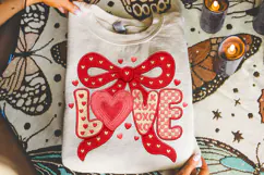 Love PNG, Valentine's Day PNG, Patchwork Valentine, Coquette Product Image 3