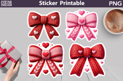 Valentine Bow Sticker | Knitted Bow Sticker Product Image 1