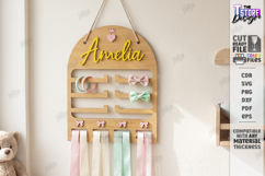 Baby Bow Holder Laser Cut | Hair Accessory Organizer SVG Product Image 1