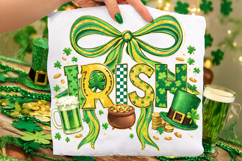 St Patrick's Day Irish PNG, Lucky Day PNG, Coquette Bow PNG Product Image 1