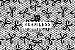 Seamless Bow Lace Pattern | Halloween PNG Product Image 1