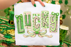 Lucky St Patrick's Day PNG, Lucky Day PNG, Coquette Bow PNG Product Image 2