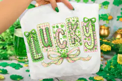 Lucky St Patrick's Day PNG, Lucky Day PNG, Coquette Bow PNG Product Image 1