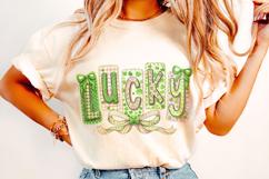 Lucky St Patrick's Day PNG, Lucky Day PNG, Coquette Bow PNG Product Image 3