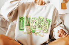 Lucky St Patrick's Day PNG, Lucky Day PNG, Coquette Bow PNG Product Image 4