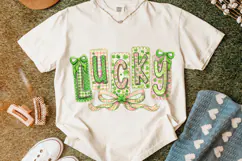 Lucky St Patrick's Day PNG, Lucky Day PNG, Coquette Bow PNG Product Image 5