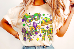 Mardi Gras Coquette Bow PNG, Fleur De Lis PNG, King Cake PNG Product Image 2