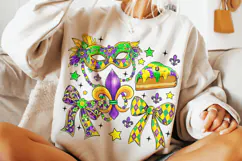 Mardi Gras Coquette Bow PNG, Fleur De Lis PNG, King Cake PNG Product Image 3