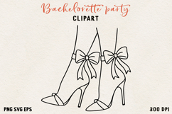 Bachelorette Party Line Art Clipart Bride SVG PNG EPS Product Image 1