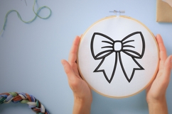 Bow Outline Embroidery Design - Machine Embroidery Product Image 4