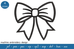 Bow Outline Embroidery Design - Machine Embroidery Product Image 1