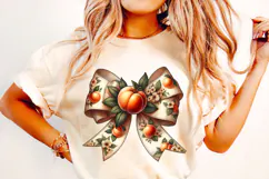Peach Coquette Bow PNG, Just Peachy PNG, Retro Summer PNG Product Image 2
