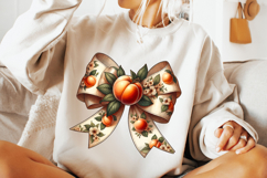 Peach Coquette Bow PNG, Just Peachy PNG, Retro Summer PNG Product Image 3