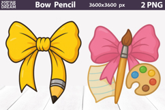 Bow Pencil Clipart | Teacher Pencil Sublimation Product Image 7