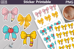 Bow Pencil Sticker | Back To School Sticker Product Image 1